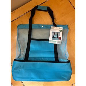 New! Meridian Point Blue Mesh Beach Tote Cooler Bag